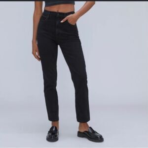 Brand New Everlane High Waist Jet Black Straight Jean in Regular